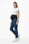 Classic Blue Over-Belly Maternity Jeans